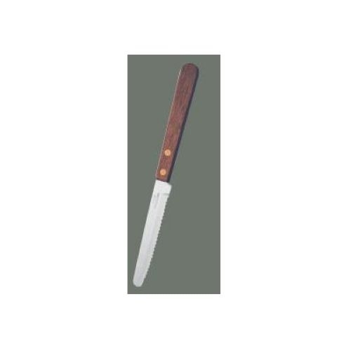 Winco Round Tip Steak Knife with Wood Handle, 4 1/2 inch Blade -- 12 per case.