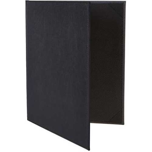 Winco Black Two Views Menu Cover fits 8 1/2 x 11 inch Letter Size Paper Inserts -- 10 per case.