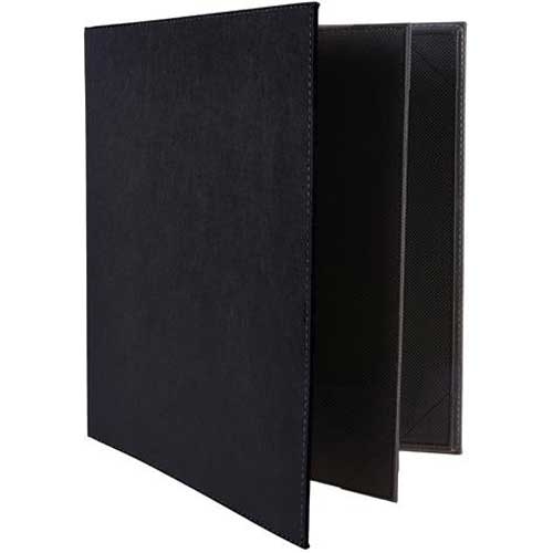 Winco Black Four Views Booklet Menu Cover fits 8 1/2 x 11 inch Letter Size Paper Inserts -- 10 per case.
