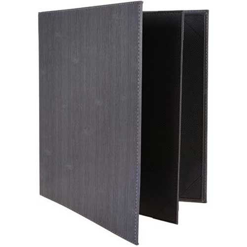 Winco Grey Four Views Booklet Menu Cover fits 8 1/2 x 11 inch Letter Size Paper Inserts -- 10 per case.