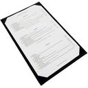 Winco Black Single View Booklet Menu Cover fits 8 1/2 x 14 inch Legal Size Paper Inserts -- 10 per case.