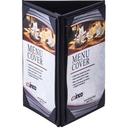 Winco Black Triple Panel Table Tent fits 5 x 7 inch Paper Inserts -- 10 per case.