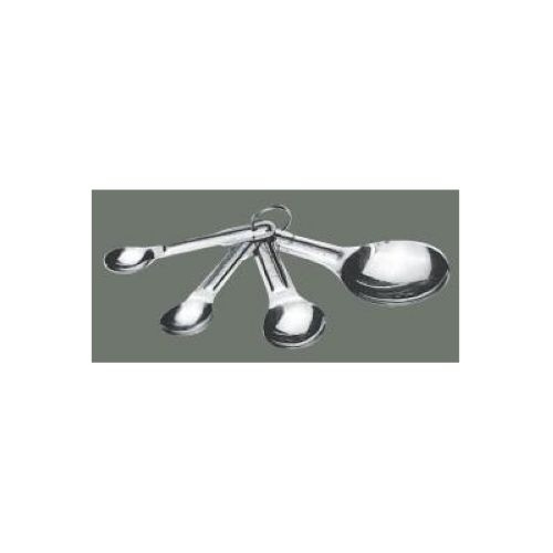 Winco Stainless Steel 4 Piece Measuring Spoon Set, 5 inch Length -- 1 set.