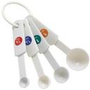 Winco Plastic 4 Piece White Measuring Spoon Set -- 12 set per case.