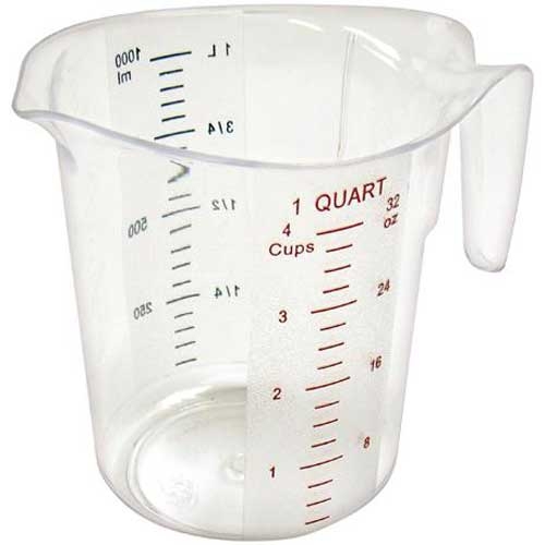 Winco Color Graduations Polycarbonate Measuring Cup, 1 Quart -- 6 per case.