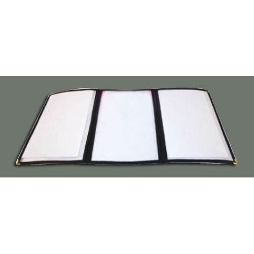 Green Winco Triple Fold Menu Cover, 12 x 9 1/2 inch.