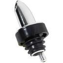 Winco Chrome Plated Classic Free Flow Pourer with Black Collar -- 12 per case.