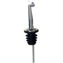 Winco Tapered Spout and Hinged Cap Metal Pourer with Black Plastic Stopper -- 12 per case.