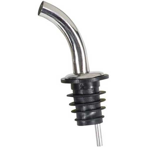 Winco Gooseneck Spout Metal Pourer with Black Plastic Stopper -- 12 per case.