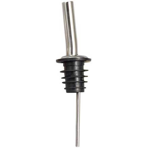 Winco Jet Spout Metal Pourer with Black Plastic Stopper -- 12 per case.