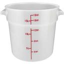 Winco Polypropylene White Round Storage Container, 18 Quart -- 6 per case.