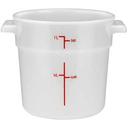 Winco Polypropylene White Round Storage Container, 1 Quart -- 12 per case.