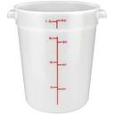 Winco Polypropylene White Round Storage Container, 8 Quart -- 12 per case.