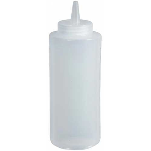 Winco Clear Regular Squeeze Bottle, 24 Ounce -- 36 per case.