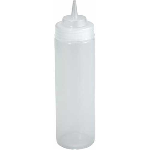 Winco Clear Wide Mouth Squeeze Bottle, 16 Ounce -- 8 per case.