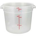 Winco Polypropylene Translucent Round Storage Container, 6 Quart -- 12 per case.