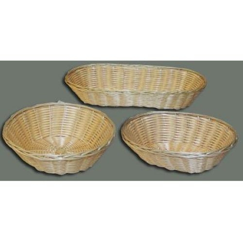 Winco Natural Tan Poly Woven Oblong Cracker Basket, 9 x 4 1/4 x 2 inch -- 12 per case.