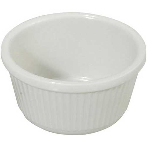 Winco White Melamine Fluted Ramekin, 1 1/2 Ounce -- 8 per case.