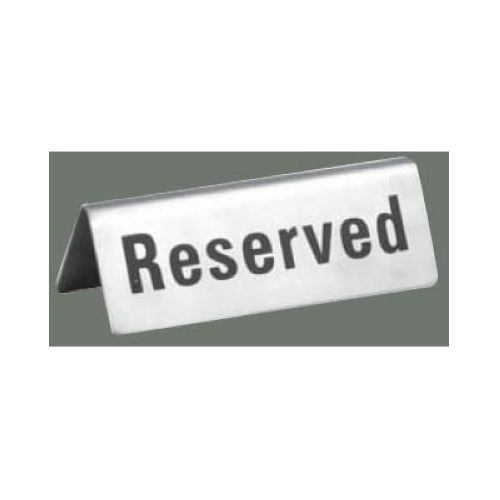Winco Stainless Steel Reserved Sign, 4 3/4 X 1 3/4 Inch