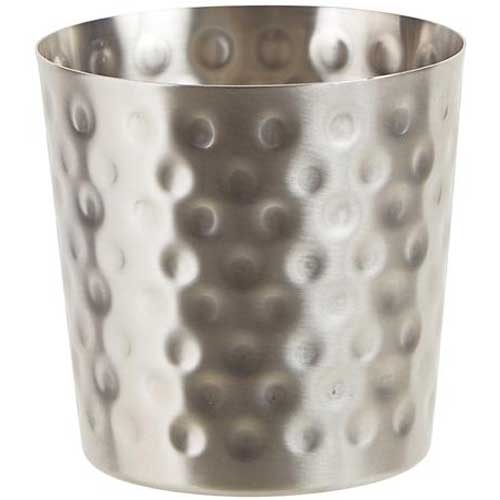 Winco Stainless Steel Hammered Satin Finish Fry Cup, 3 1/4 inch Dia x 3 1/2 inch Height -- 12 per case.