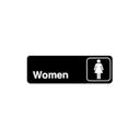 Winco Black Women Information Sign with Symbol, 3 x 9 inch.