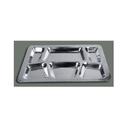 Winco Stainless Steel 6 Compartment Mess Tray - Style B, 15 1/2 x 11 1/2 inch.
