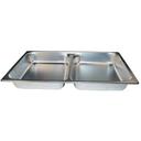 Winco Stainless Steel Full Size Divided Food Pan, 2 1/2 inch.