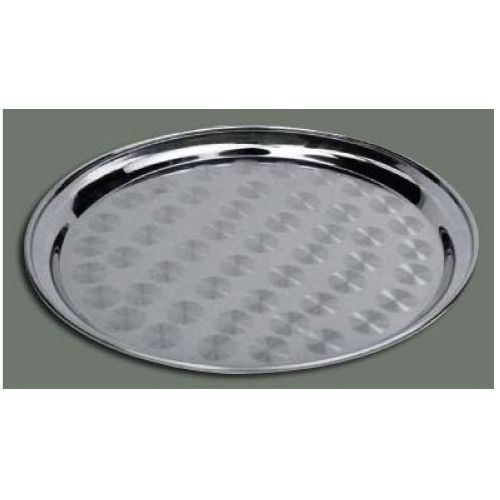 Winco Stainless Steel Swirl Round Service Tray, 12 inch.