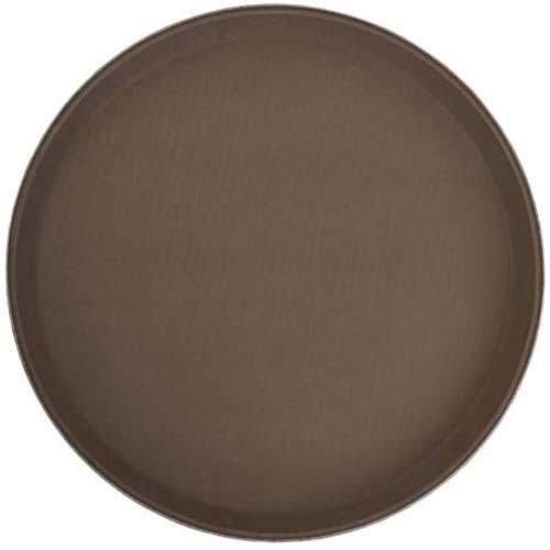 Winco Brown Non Slip Round Premium Fiberglass Tray, 14 inch -- 6 per case.