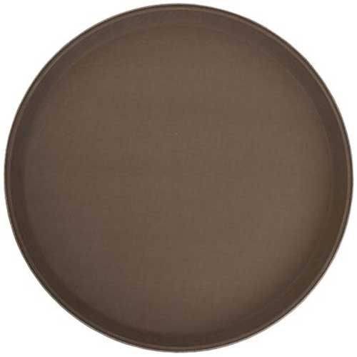 Winco Brown Non Slip Round Premium Fiberglass Tray, 16 inch -- 6 per case.