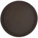 Winco Brown Round Easy Hold Rubber Lined Tray, 14 inch -- 6 per case.