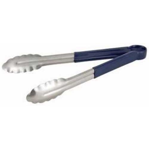 Winco Stainless Steel Heavy Duty Utility Tong with Blue Plastic Handle, 9 inch -- 12 per case.