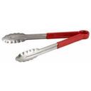 Winco Stainless Steel Heavy Duty Utility Tong with Red Plastic Handle, 9 inch -- 12 per case.