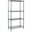 Winco Epoxy Coated 4 Tier Wire Shelving Set, 18 x 48 x 72 inch -- 1 set.