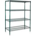 Winco Epoxy Coated 4 Tier Wire Shelving Set, 24 x 48 x 72 inch -- 1 set.