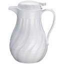 Winco White Swirl Push Button Insulated Beverage Server, 64 Ounce -- 6 per case.