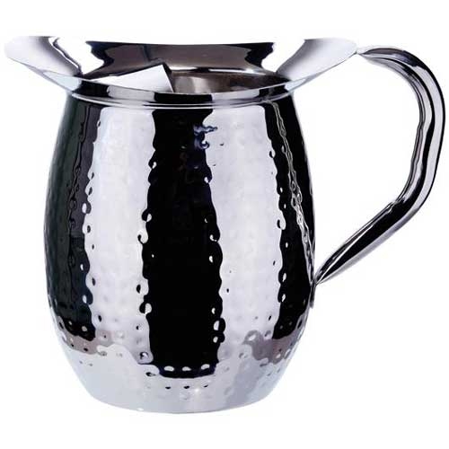 Winco Stainless Steel Hammered Bell Pitcher, 2 Quart -- 12 per case.