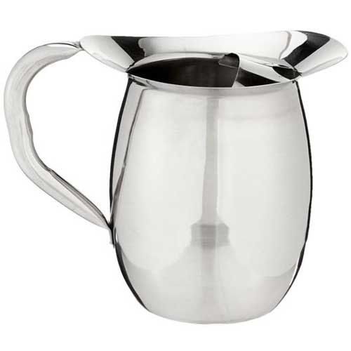 Winco Stainless Steel Deluxe Bell Pitcher with Ice Catcher, 2 Quart -- 12 per case.