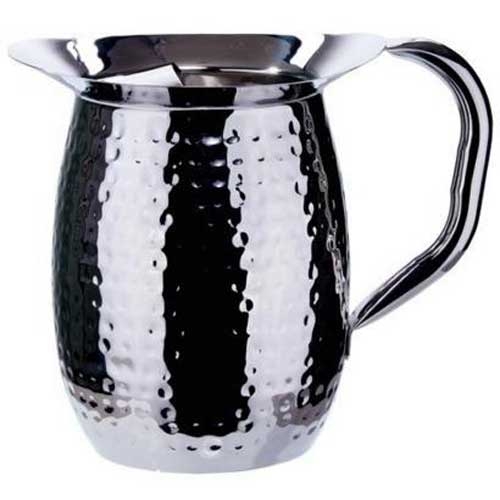 Winco Stainless Steel Hammered Bell Pitcher with Ice Guard, 3 Quart -- 12 per case.