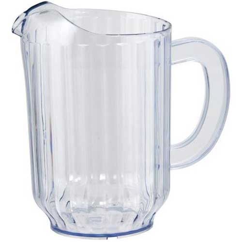 Winco Clear San Plastic Break-resistant Water Pitcher, 60 Ounce Capacity -- 8 Per Case