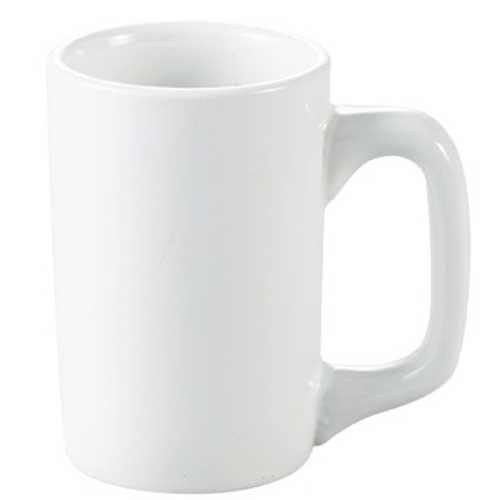 Yanco Abco Porcelain Round Super White Diner Mug, 12 Ounce -- 36 per case.