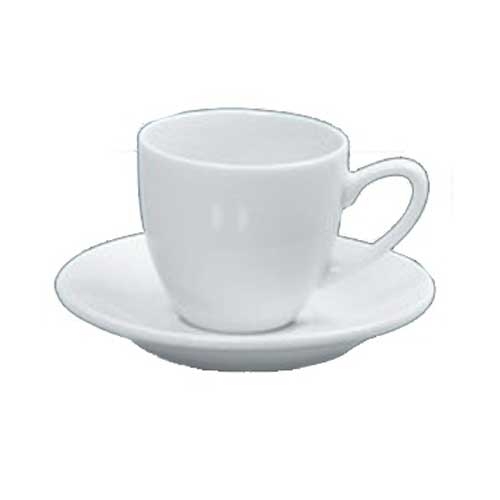 Yanco Abco Porcelain Round Rolled Edge Super White Saucer for AC 35, 4 1/2 inch Diameter -- 36 per case.