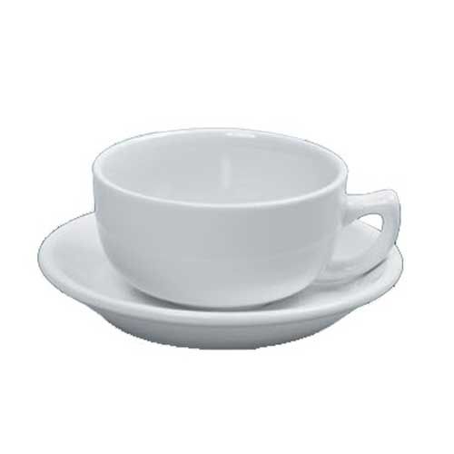 Yanco Abco Porcelain Round Rolled Edge Super White Saucer For Ac 56, 6 7/8 Inch Diameter -- 36 Per Case