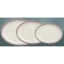 Yanco Brown Speckled American White Ceramic Oval Platter, 9 1/2 inch Length -- 24 per case.
