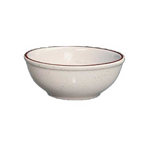 Yanco Brown Speckled American White Ceramic Round Nappie, 12 1/2 Ounce -- 36 per case.