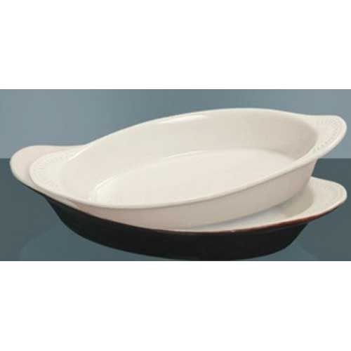 Yanco Porcelain Oval White/brown Accessories Welsh Rabbit, 12 Ounce -- 36 Per Case