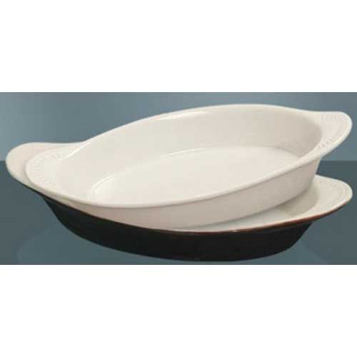 Yanco Porcelain Oval White/brown Accessories Welsh Rabbit, 15 Ounce -- 36 Per Case