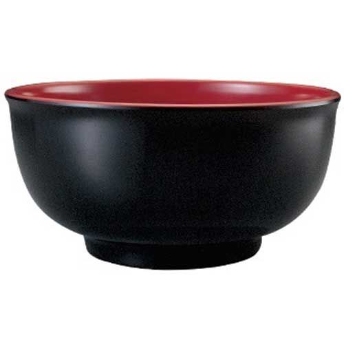 Yanco Two Tone Melamine Round Black/red Bowl, 22 Ounce -- 48 Per Case
