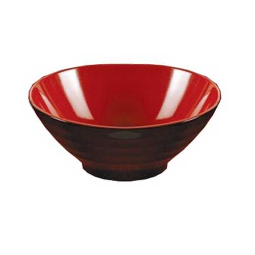 Yanco Two Tone Melamine Round Black/red Noodle Bowl, 36 Ounce -- 24 Per Case