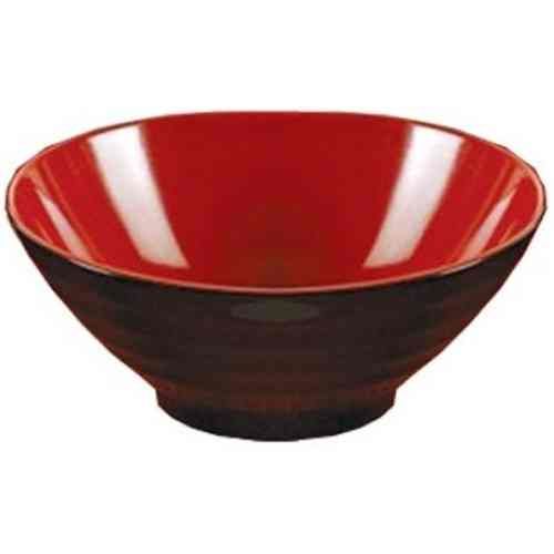 Yanco Cr-586 Black And Red Two-tone Noodle Bowl, 48 Ounce Capacity, 9 Inch Diameter, Melamine, Black/red -- 24 Per Case